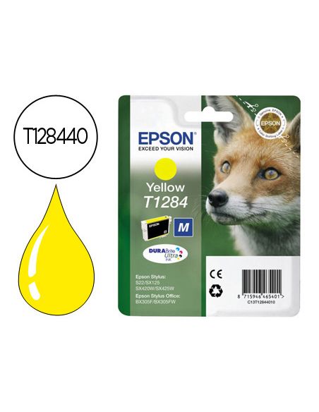 Ink-Jet Epson T1284 Amarillo Sx125 / Sx420W / 425W / Office Bx305F -Capacidad