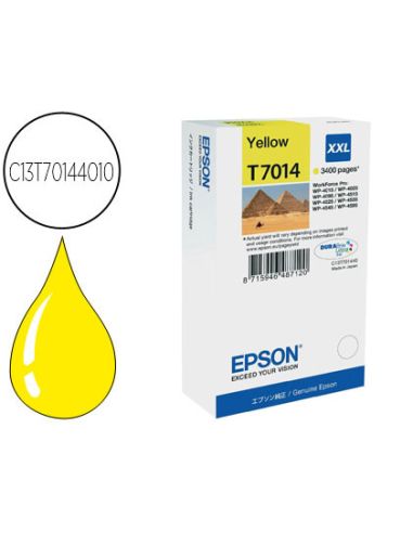 Ink-Jet Epson Stylus T7014 Amarillo Xl Wp-4000 4500 Capacidad 3400 Pag