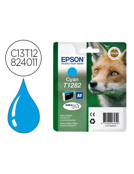 Ink-Jet Epson T1282 Stylus S22 / Sx125 Cyan -170 Pag-