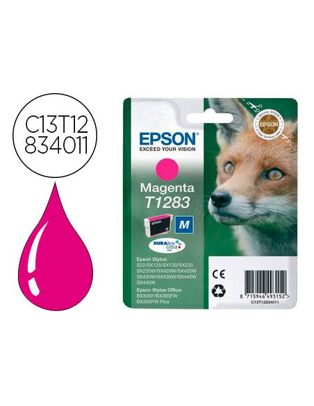 Ink-Jet Epson T1283 Stylus S22 / Sx125 Magenta -170 Pag-
