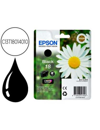 Ink-Jet Epson T18 Negro Expression Home Xp-102 Xp-205 Xp-305 Xp-405 Capaciidad 175 Pag