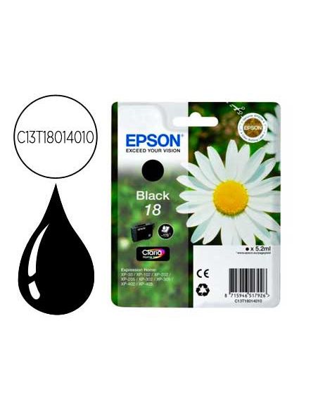 Ink-Jet Epson T18 Negro Expression Home Xp-102 Xp-205 Xp-305 Xp-405 Capaciidad 175 Pag