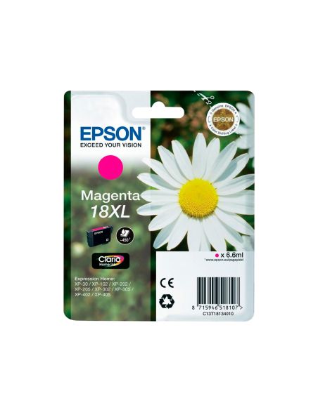 Ink-Jet Epson T18Xl Magenta Expression Home Xp-102 Xp-205 Xp-305 Xp-405 Capacidad 470 Pag