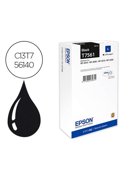 Ink-Jet Epson T7561 Negro L Wf-8010Dw / 8090D3Twc / 8510Dwf / 8590Dwf Capacidad 2500 Pag