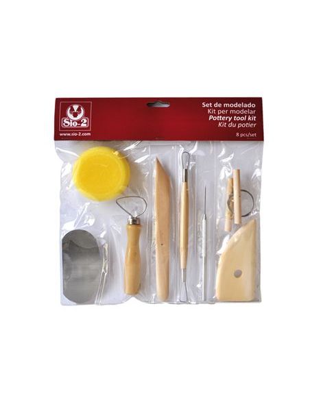 Instrumentos De Modelar Arcilla Sio-2 Set De 8 Piezas|Libreriasalesiana