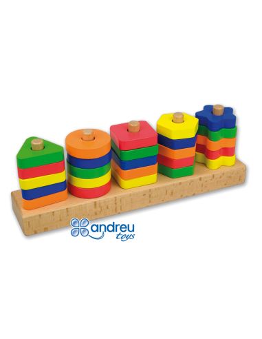 Juego Andreutoys Manipulacion 25 Piezas Geometricas + 12 Plantillas Doble Cara 32,8X19,2X7,1 Cm