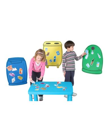 Juego Contenedores Henbea Plastico Reciclaje Material Organico Vidrio Papel 36 Piezas Incluye Envase Recicla