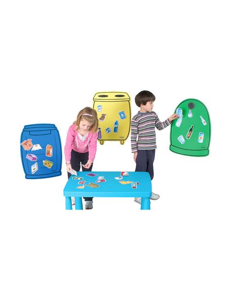Juego Contenedores Henbea Plastico Reciclaje Material Organico Vidrio Papel 36 Piezas Incluye Envase Recicla