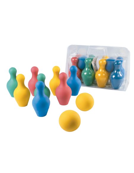 Juego De Bolos Amaya En Foam 8 Piezas Y 2 Pelotas Longitud 18 Cm