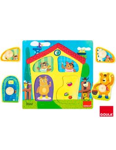 Puzle Goula Madera Casa Familia Osos 4 Piezas