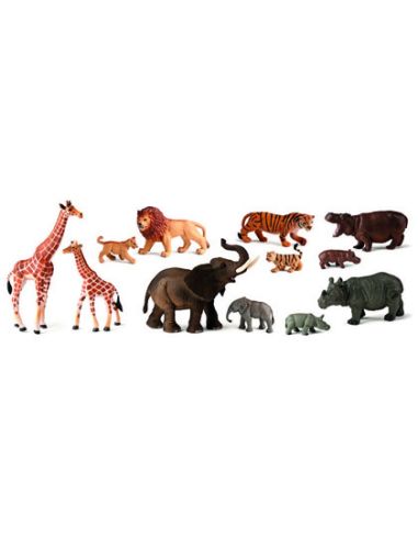 Juego Miniland Animales Selva Con Crias 12 Figuras