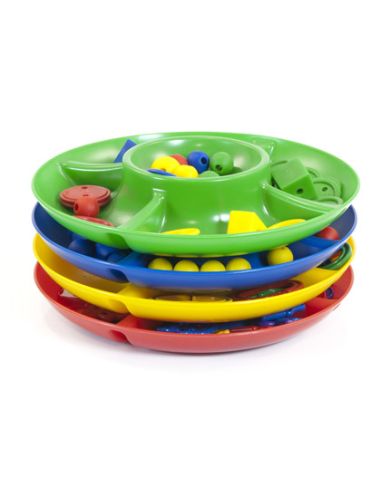 Juego Miniland Bandeja Clasificacion 5 Compartimentos 26 Cm Diametro Set De 4 Bandejas