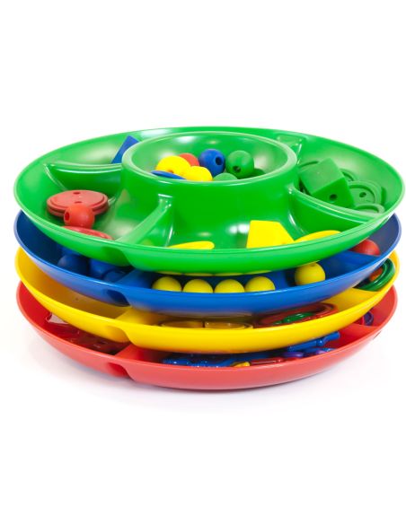 Juego Miniland Bandeja Clasificacion 5 Compartimentos 26 Cm Diametro Set De 4 Bandejas