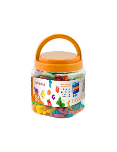 Juego Miniland Letras Minusculas Magneticas Bote De 154 Piezas