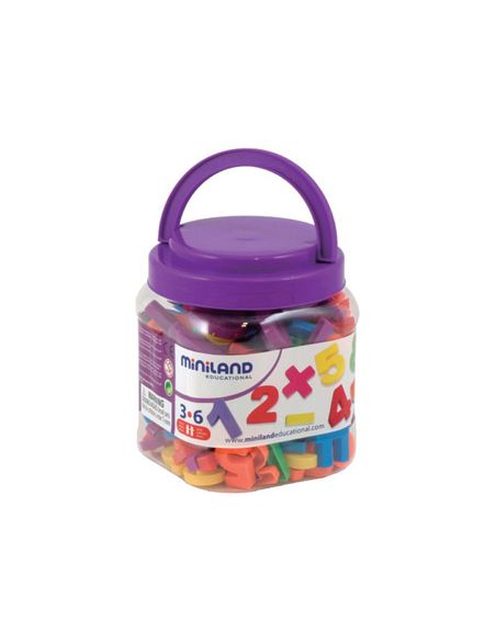 Juego Miniland Numeros Magneticos Y Simbolos Matematicos Bote De 162 Piezas