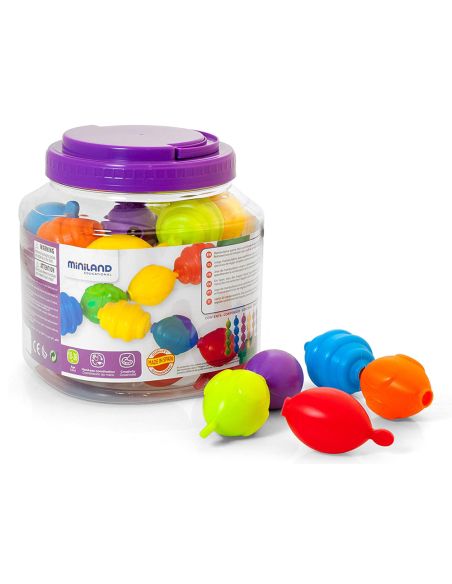 Juego Miniland Maxichain 4 Cuentas Colores Surtidos