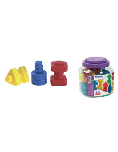 Juego Miniland Tornillos Y Tuercas Plastico 48 Unidades
