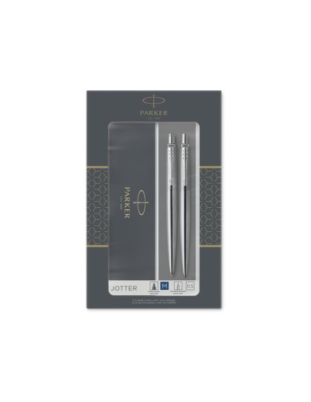Juego Parker Jotter Duo Acero Ct Boligrafo + Portaminas