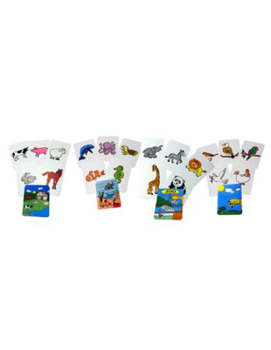 Juego Tarjetas Henbea Animales Plastico Flexible 12X8.5 Cm Set 24 Unidades