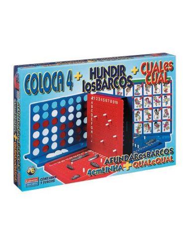 Juegos De Mesa Falomir Cuatro En Linea + Cual Es Cual + Hundir Los Barcos