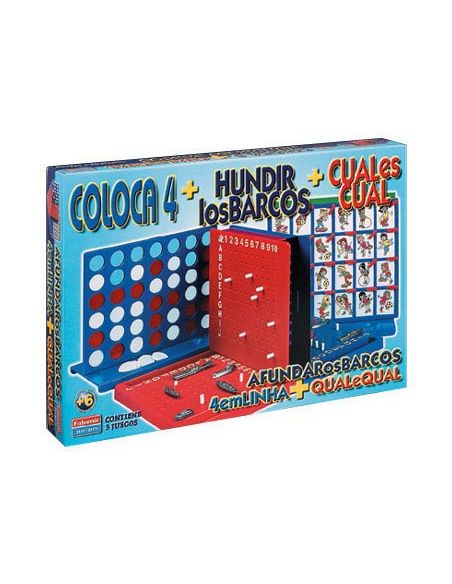 Juegos De Mesa Falomir Cuatro En Linea + Cual Es Cual + Hundir Los Barcos