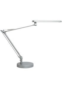 Lampara De Escritorio Unilux Led 7W 665Lm Cabezal Giro 360ºbrazo 3 Articulaciones Gris Metalizado