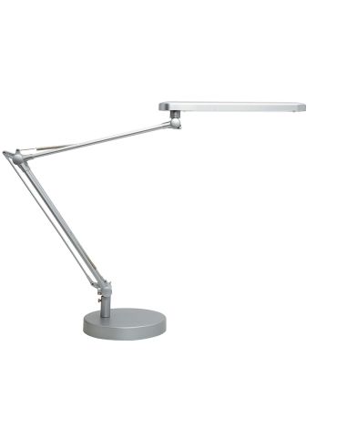 Lampara De Escritorio Unilux Led 7W 665Lm Cabezal Giro 360ºbrazo 3 Articulaciones Gris Metalizado