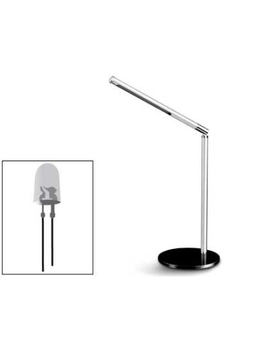 Lampara De Escritorio Cep Led 4,92W 255Lm Brillo Regulable Cabeza Giratoria 360º Gris Metalizado