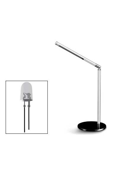 Lampara De Escritorio Cep Led 4,92W 255Lm Brillo Regulable Cabeza Giratoria 360º Gris Metalizado