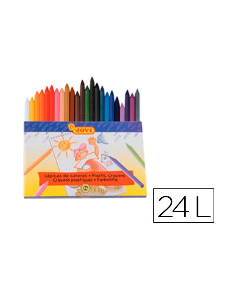 Lapices Cera Jovi Hexagonal Caja De 24 Unidades Colores Surtidos