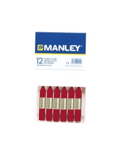 Lapices Cera Manley Unicolor Carmin N.10 Caja De 12 Unidades 2