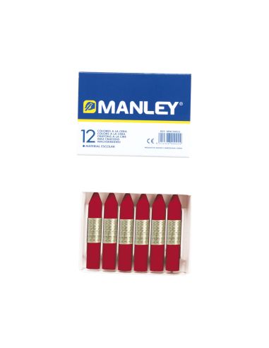 Lapices Cera Manley Unicolor Carmin N.10 Caja De 12 Unidades