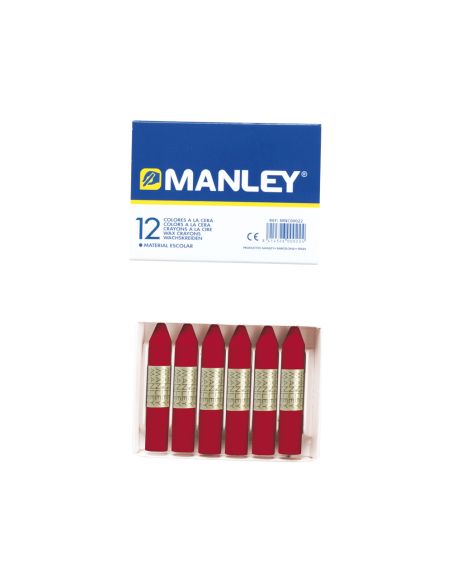 Lapices Cera Manley Unicolor Carmin N.10 Caja De 12 Unidades