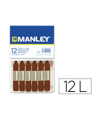 Lapices Cera Manley Unicolor Pardo N.29 Caja De 12 Unidades