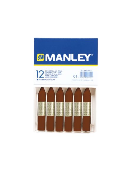 Lapices Cera Manley Unicolor Pardo N.29 Caja De 12 Unidades