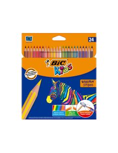 Lapices De Colores Bic Evolution Stripes Caja De 24 Colores Surtidos 2