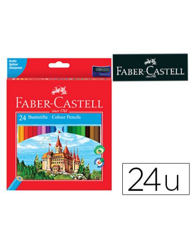 Lapices De Colores Faber Castell Hexagonal Madera Reforestada Caja De 24 Unidades Colores Surtidos