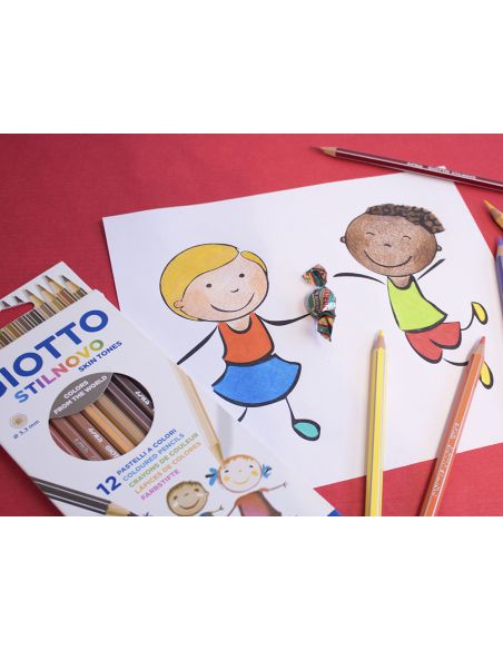Lapices De Colores Giotto Stilnovo Skin Tones Caja De 12 Colores Surtidos