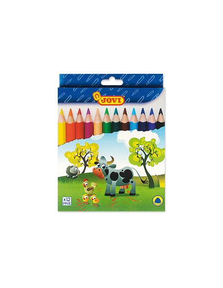 Lapices De Colores Jovi Maxi Triangulares Estuche De 12 Unidades Colores Surtidos