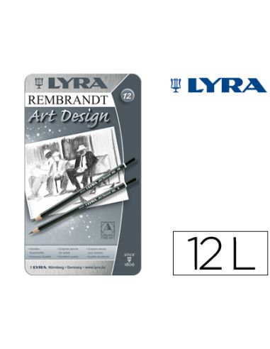 Lapices De Grafito Lyra Rembrand Art Design Caja De 12 Graduaciones 6B-5B-4B-3B 2B-B-Hb-F-H-2H-3H-4H