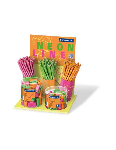 Lapices De Grafito Staedtler Wopex Neon Ecologico Expositor De 120 Unidades