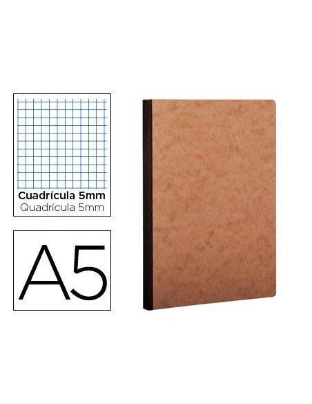 Libreta Age-Bag Tapa Cartulina Lomo Cosido Cuadro 5 Mm 96 Hojas Color Havana 148X210 Mm|Libreriasalesiana