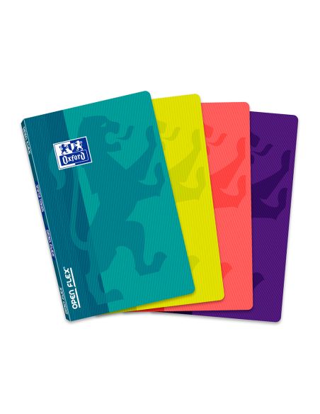 Libreta Escolar Oxford Tapa Flexible Optik Paper Openflex 48 Hojas 90X140 Mm Cuadro 5 Mm Colores Surtidos