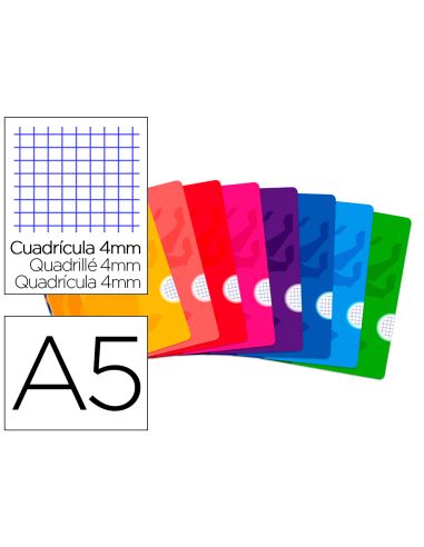 Libreta Escolar Oxford Tapa Flexible Optik Paper Openflex 48 Hojas Din A5 Cuadro 4 Mm Colores Surtidos