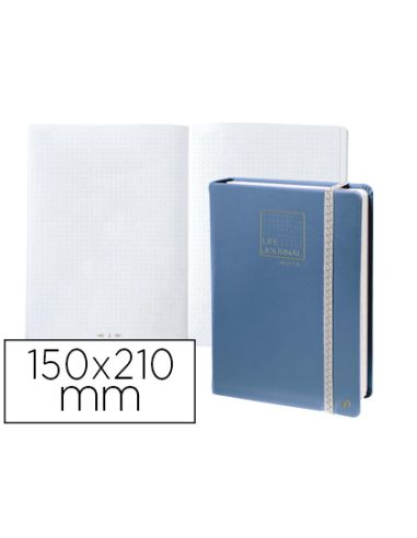 Libreta Quo Vadis Life Journal Infinite Dots Puntos 15X21 Cm 224 Hojas Tapa Similpiel Azul