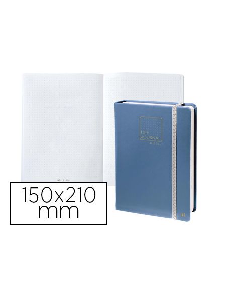 Libreta Quo Vadis Life Journal Infinite Dots Puntos 15X21 Cm 224 Hojas Tapa Similpiel Azul