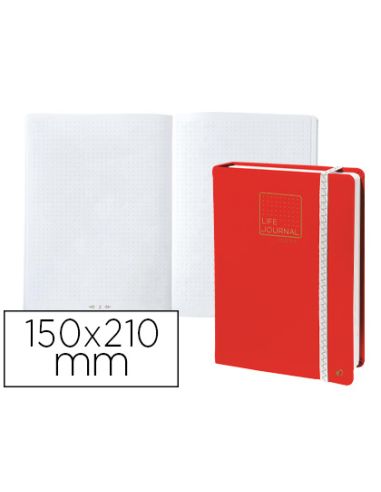 Libreta Quo Vadis Life Journal Infinite Dots Puntos 15X21 Cm 224 Hojas Tapa Similpiel Rojo