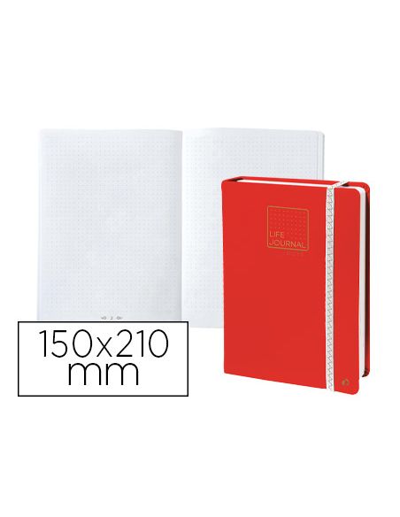 Libreta Quo Vadis Life Journal Infinite Dots Puntos 15X21 Cm 224 Hojas Tapa Similpiel Rojo