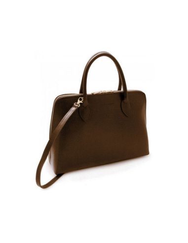 Maletin Para Portatil Zerimar Piel Vacuno Marron Con Cremallera Asas Y Correa 26X37X12Cm