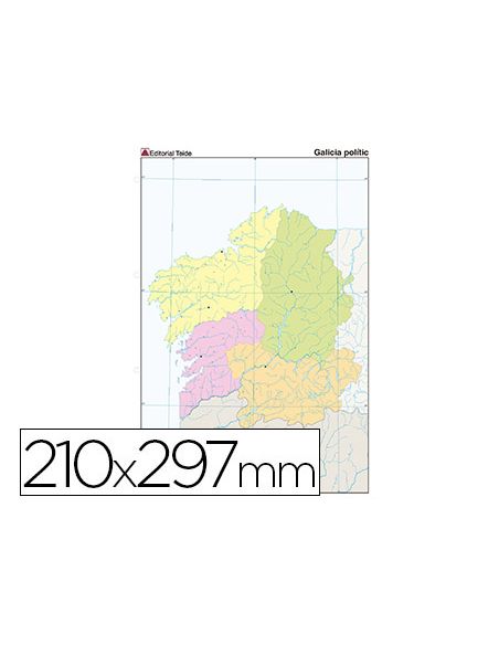 Mapa Mudo Color Din A4 Galicia Politico
